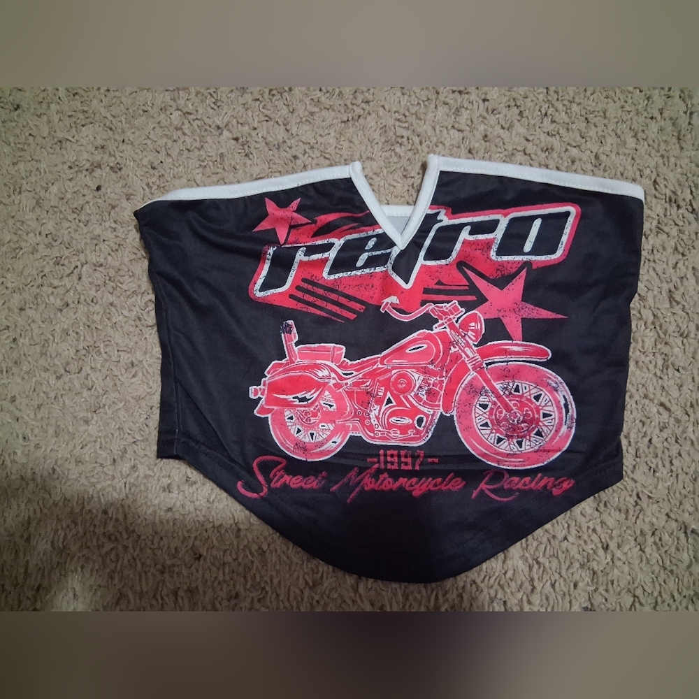 (S) Retro Motorcycle Tube Top